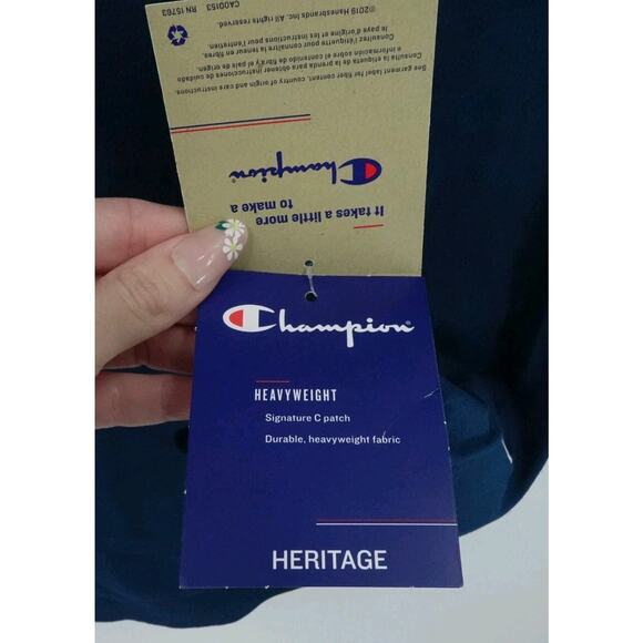 Champion Shirt Mens Extra Large Blue Heavyweight Heritage Chenille C Patch - Picture 8 of 10